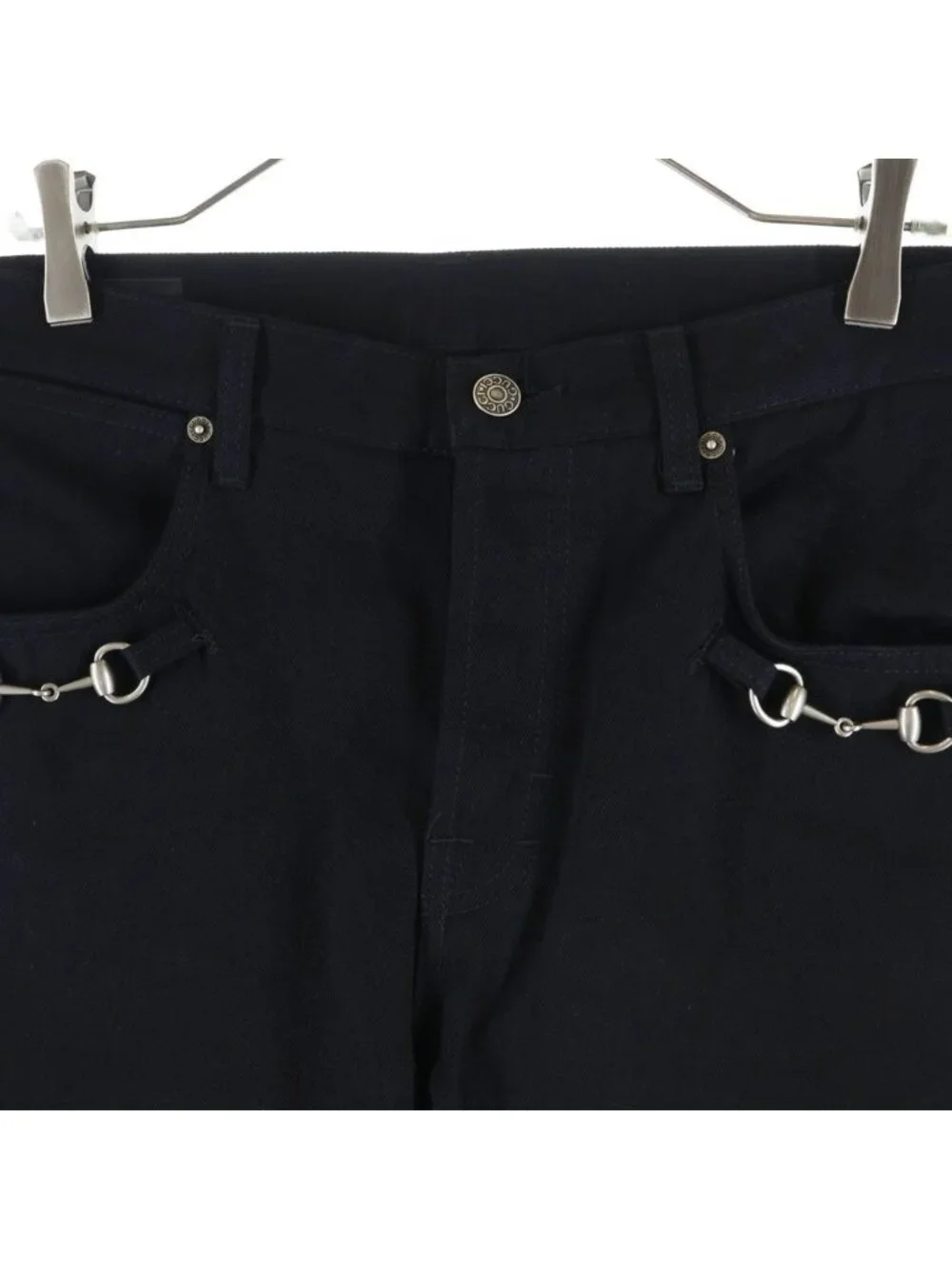 Gucci Horsebit Detail Denim Pants Black